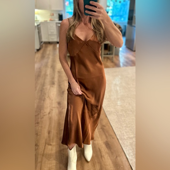 Hyfve Satin Chocolate Midi - Picture 1 of 2